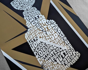 Vegas Golden Knights Championship Silver Foil Poster | VGK poster, VGK champions, golden knights art, golden knights art, las vegas art