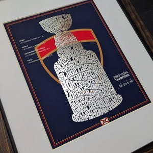 Florida Panthers Stanley Cup zilverfolie poster | panterskunst, florida panters cadeau, florida panters, matthew tkachuk, sam reinhart