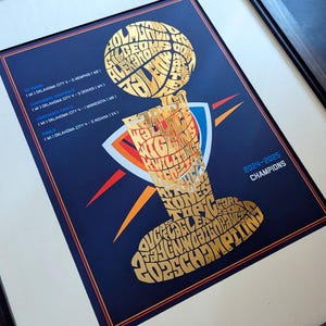 OKC Thunder 2025 Championship Gold Foil Poster | oklahoma city thunder, okc thunder, shai gilgeous alexander, sga, jalen williams, holmgren