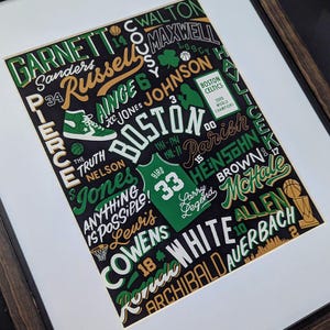 Boston Celtics Legends Poster, Celtics Art, Celtics Gift, Boston Art, celtics gift for dad