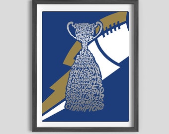 Winnipeg Blue Bombers Grey Cup 2021 Silver Foil Poster, Blue Bombers art, Winnipeg poster, Winnipeg Blue Bombers