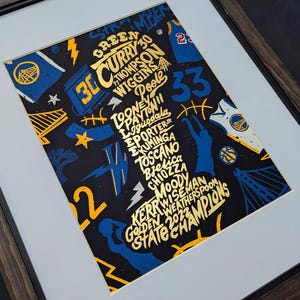 Póster del campeonato LOB de los Golden State Warriors / arte de los guerreros, póster de los guerreros, campeonato de los guerreros, regalo de los guerreros para papá