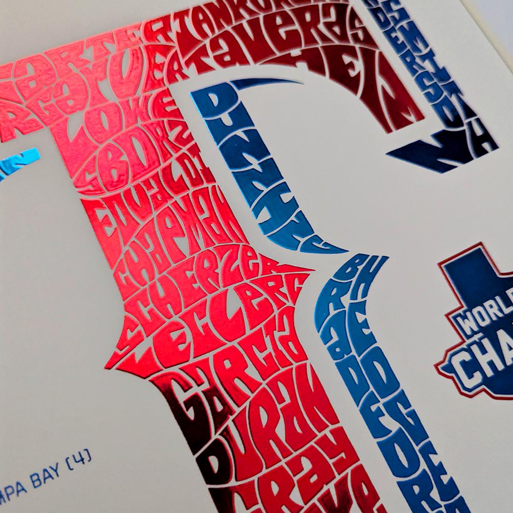 Texas Rangers Championship Foil Poster | Rangers Poster, Rangers Art ...