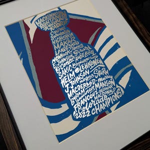 Colorado Avalanche Stanley Cup Silver Foil Poster | avalanche champions, avalanche, colorado poster, avalanche art, colorado art