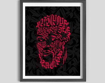 Fred VanVleet Calligraphy Red Foil Poster | vanvleet art, fred vanvleet art, vanvleet poster, fred vanvleet, vanvleet poster