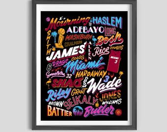 Miami Heat Legends Poster | Miami Heat Art, Miami Heat Poster, Heat Championship