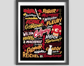 Calgary Flames Legends - Past & Present Poster  | Calgary Flames art, Calgary Flames poster, Flames art