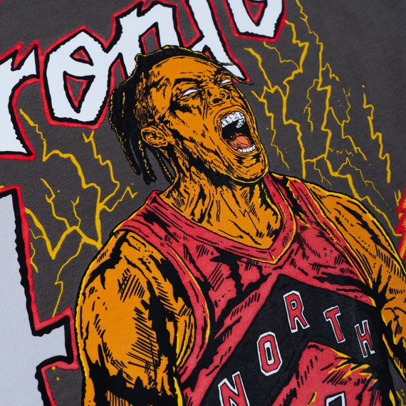 Canadian artist paints Raptors using a basketball as a brush