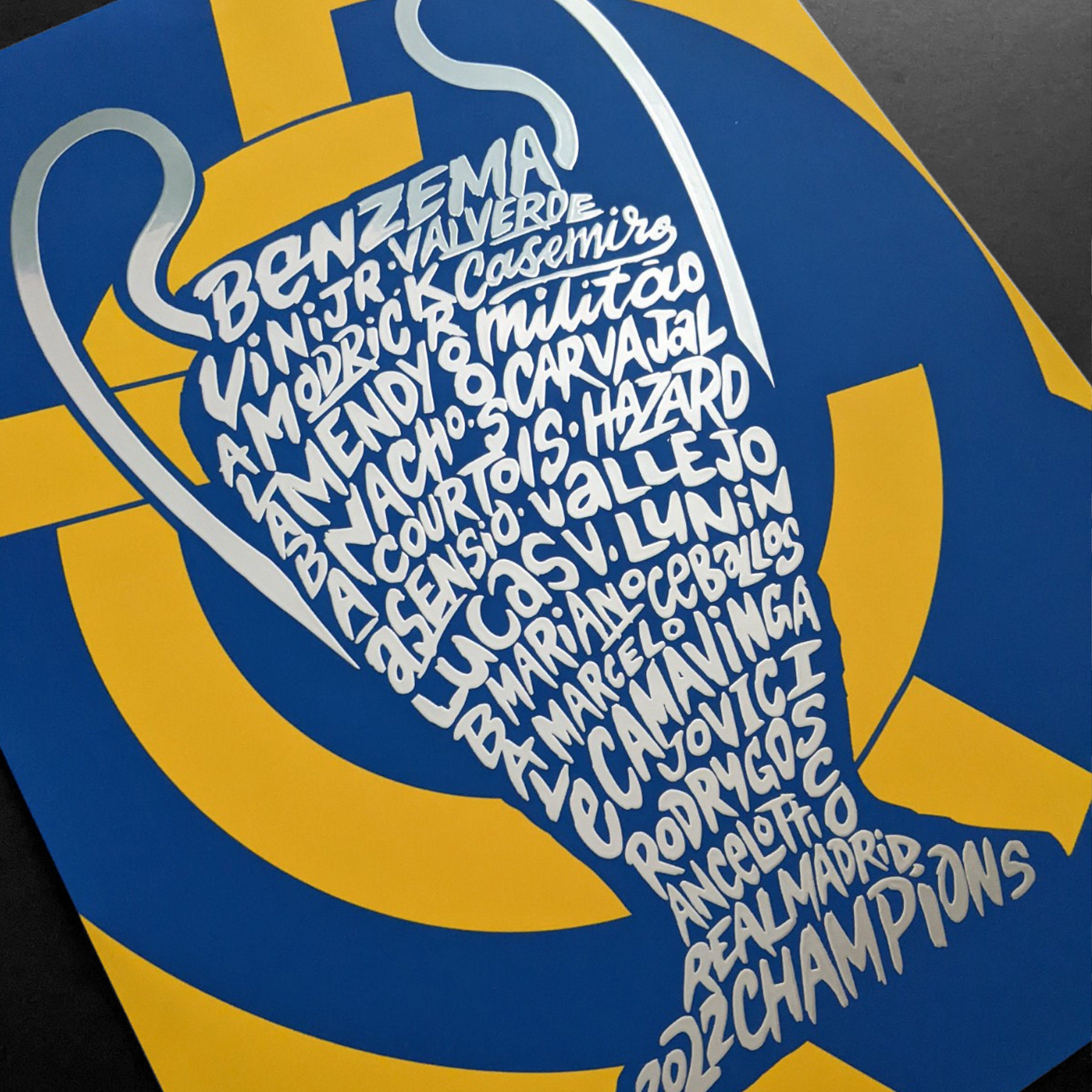 Real Madrid Champions League Silver Foil Poster Art Real Madrid Art, Real  Madrid Gift, Real Madrid Champions 