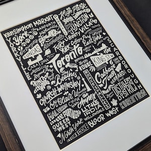 Affiche des quartiers et des rues de Toronto, affiche de Toronto, cadeau de Toronto, art de Toronto, cadeau de Toronto pour papa
