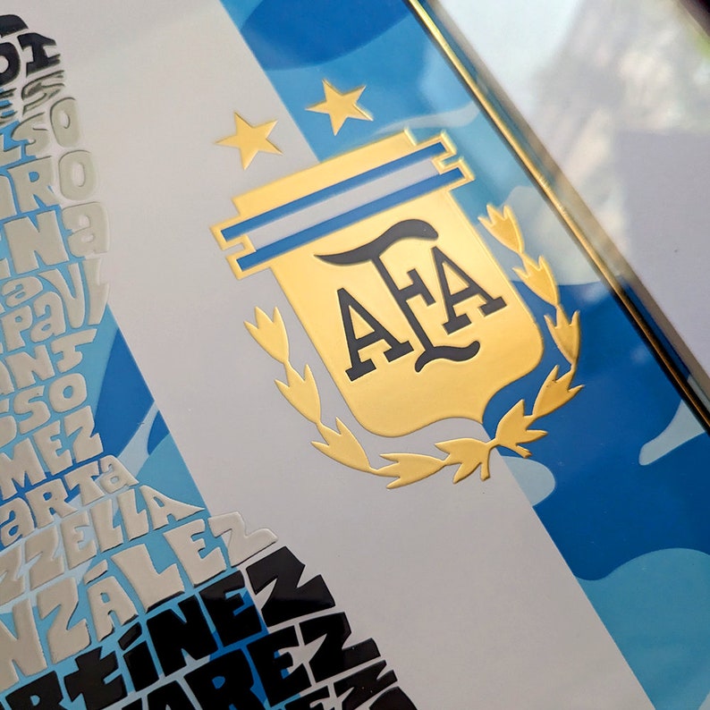 Argentina La Albiceleste Copa América Silver Foil Poster argentina poster, argentina art, messi poster, messi art, argentina copa, messi image 4