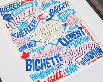 Toronto Blue Jays American League Champs 2025 Poster - Vladimir Guerrero Jr Springer, Bo Bichette, Barger, Alejandro Kirk, Varsho