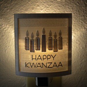 Happy Kwanzaa Nightlight l Plug in Nightlight | Kwanzaa Decor