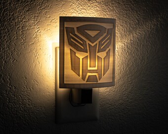 Transformers Logo 3-D printed Nightlight l Plug in Nightlight