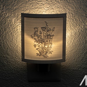 Wild Flower Bouquet 3-D printed Nightlight l Plug in Nightlight