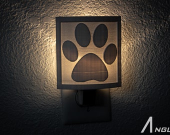 Paw Print 3-D geprint Nachtlampje l Plug in Nachtlampje