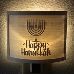 Happy Hanukkah Nightlight l Plug in Nightlight | Hanukkah Decor