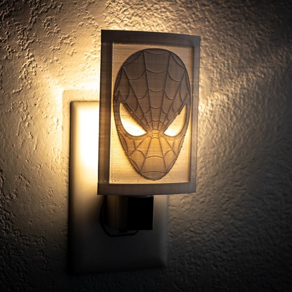 Spiderman 3-D printed Nightlight l Plug in Nightlight
