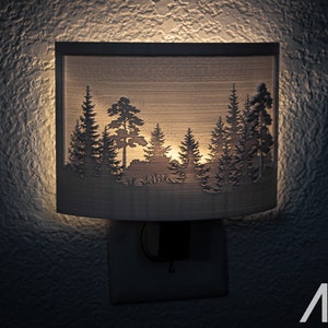 Forest Scene 3-D printed Nightlight l Plug in Nightlight