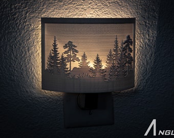 Forest Scene 3-D printed Nightlight l Plug in Nightlight