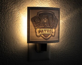 Paw Patrol 3-D printed Nightlight l Plug in Nightlight | Kids Room Decor