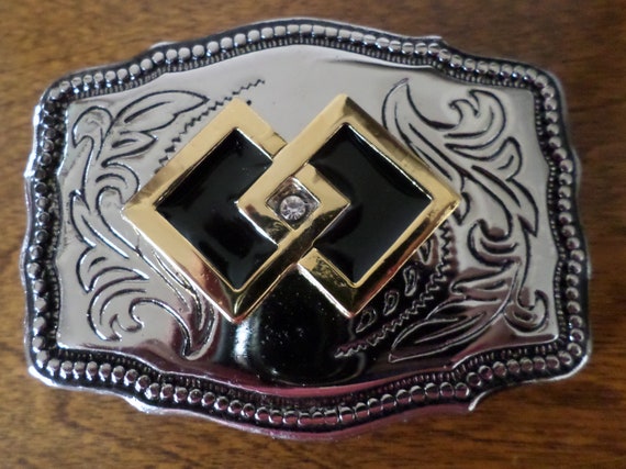 Square Dance Belt Buckle New Gold Silver Plated Etsy