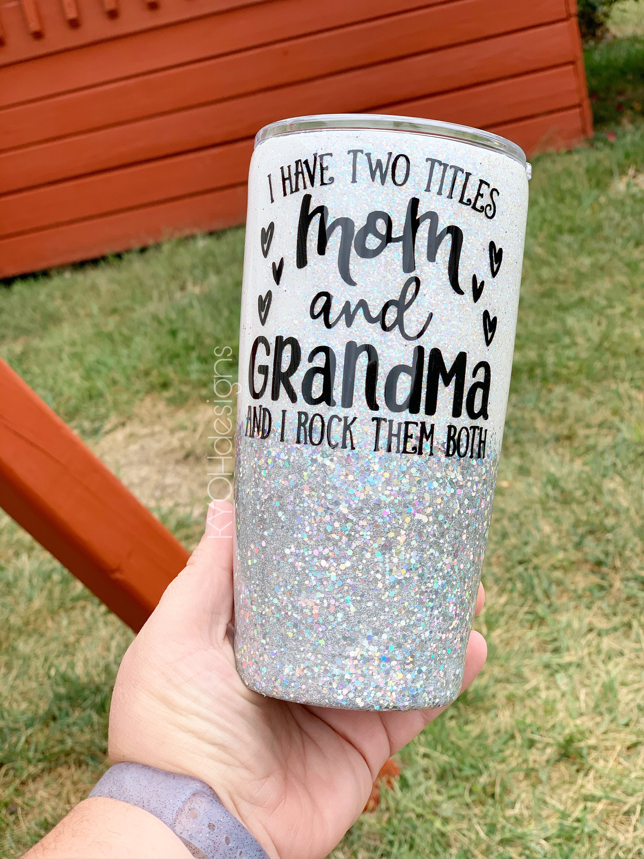 Mom Grandma custom tumbler glitter coffee mug Etsy