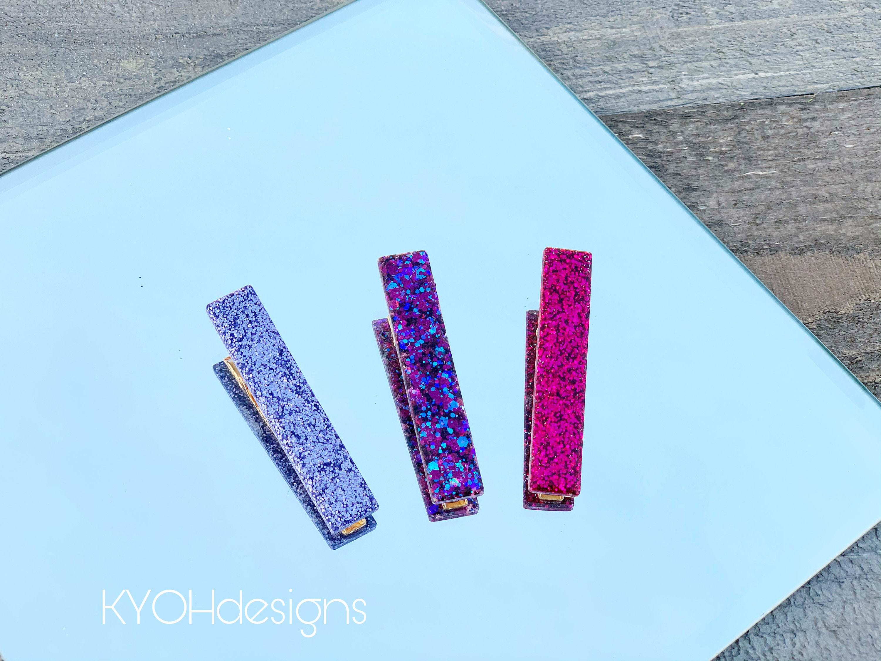 Glitter Resin Hair Clips Hair Clips Custom Hair Clips Girls Etsy