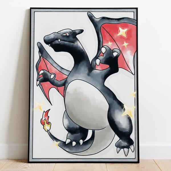 Shiny Charizard GX - Hidden Fates - Pokémon A4 Print/Poster - Hand Signed & Numbered - LIMITED Print Run