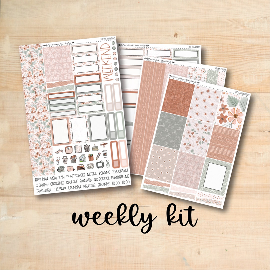 KIT-205 BOHO SPRING Weekly Planner Kit for Erin Condren, Plum Paper ...