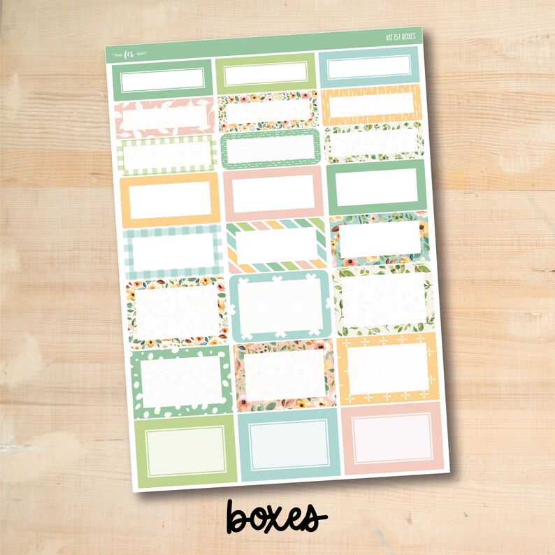 KIT-157 SPRING FLOWERS weekly planner kit for Erin Condren, Plum Paper, MakseLife and more 4. Boxes