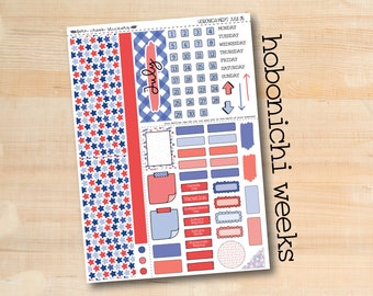 HW-215 || STARS & STRIPES July Hobonichi Weeks monthly kit