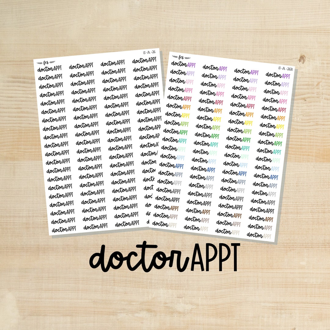 S-A-26 DOCTOR APPOINTMENT Script Stickers - Etsy
