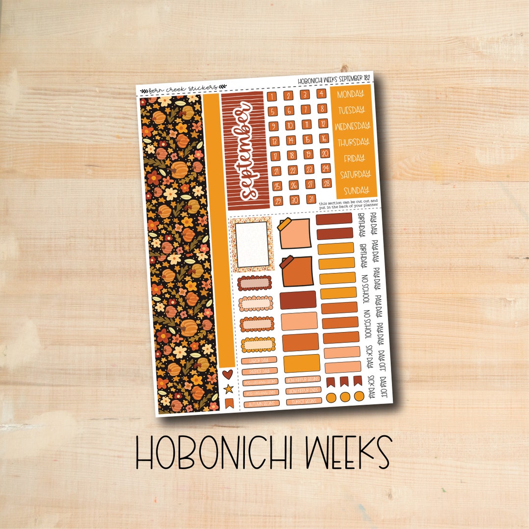 HW-182 HELLO PUMPKIN September Hobonichi Weeks Monthly Kit - Etsy