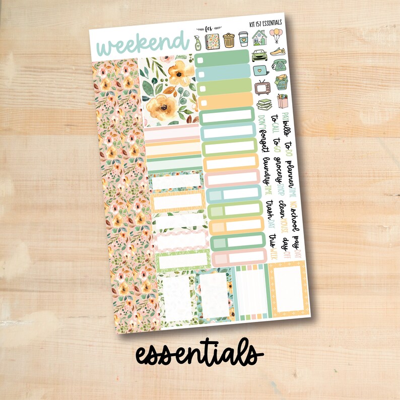 KIT-157 SPRING FLOWERS weekly planner kit for Erin Condren, Plum Paper, MakseLife and more 1. Essentials