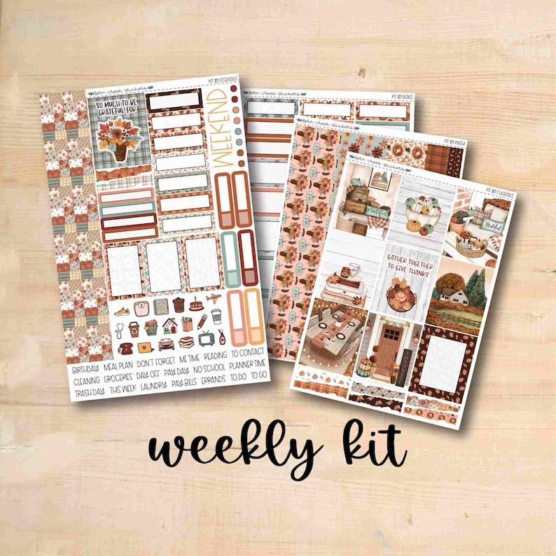 KIT-189 GATHER weekly planner kit for Erin Condren, Plum Paper, MakseLife and more image 1