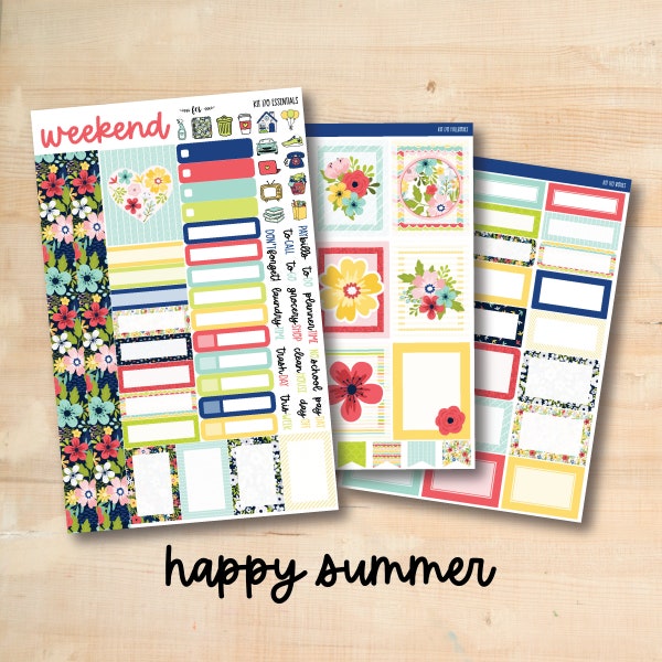 KIT-170 || HAPPY SUMMER weekly planner kit for Erin Condren, Plum Paper, MakseLife and more!