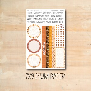 7x9 Plum NOTES-182 || HELLO PUMPKIN 7x9 Plum Paper September notes page