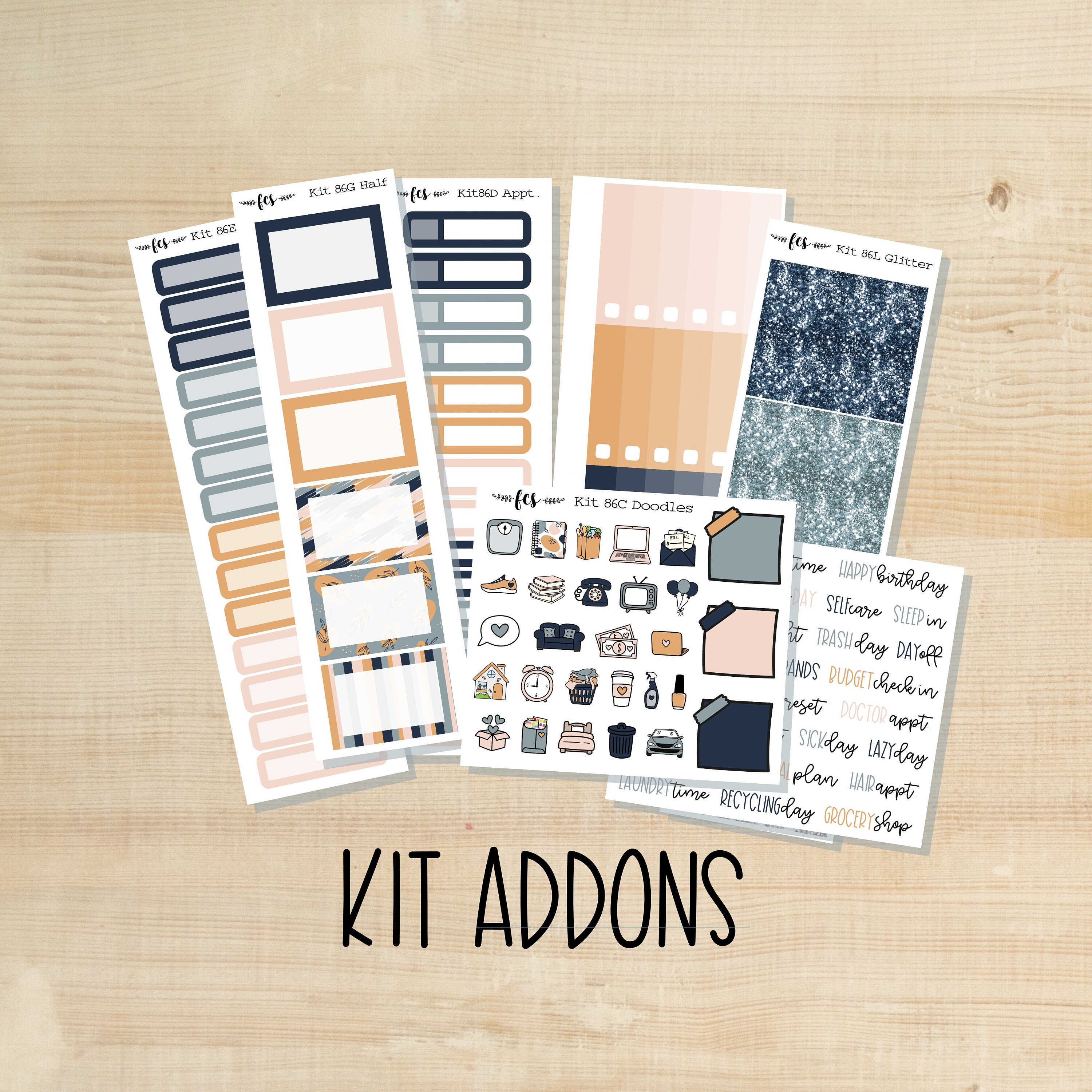 KIT-86 || MODERN ABSTRACT kit add-ons | skinny washi | bottom washi |…