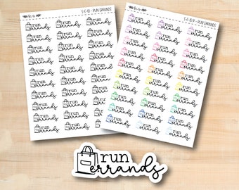 S-F-10 || RUN ERRANDS doodle script stickers