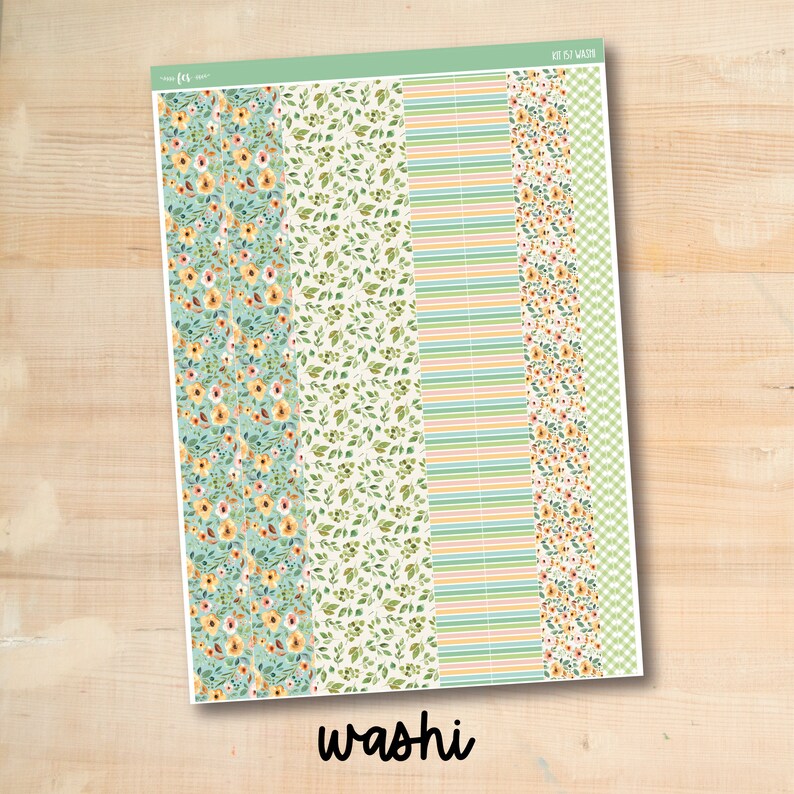 KIT-157 SPRING FLOWERS weekly planner kit for Erin Condren, Plum Paper, MakseLife and more 3. Washi