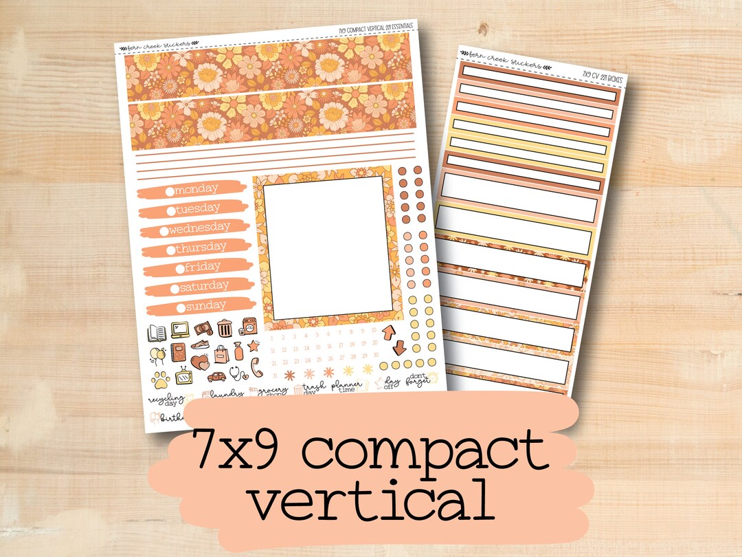Cv-7x9 221 RETRO BLOOMS Erin Condren 7x9 Compact Vertical Kit - Etsy
