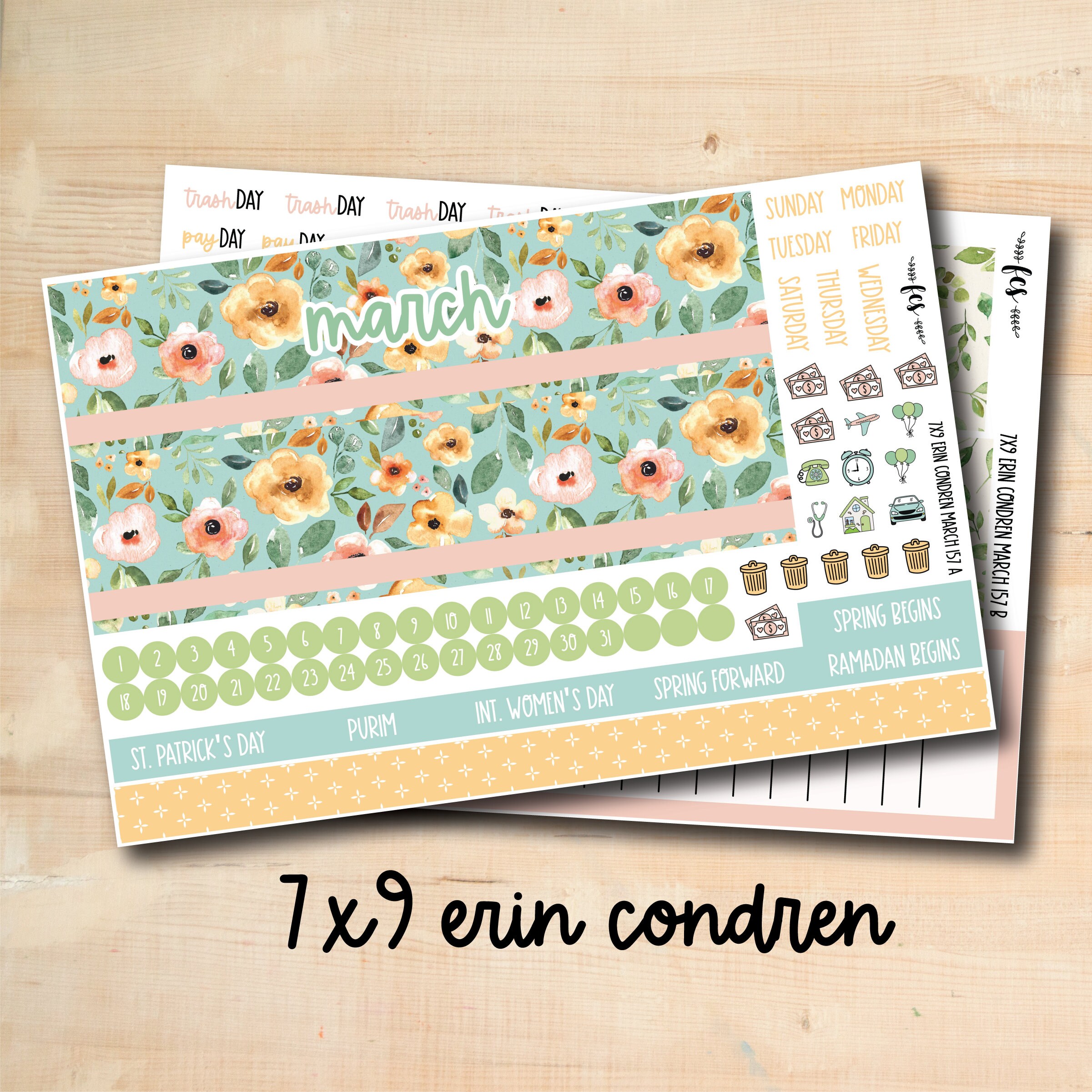 Flower and Garden Monthly Kit for EC Planner - Pick ANY Month!