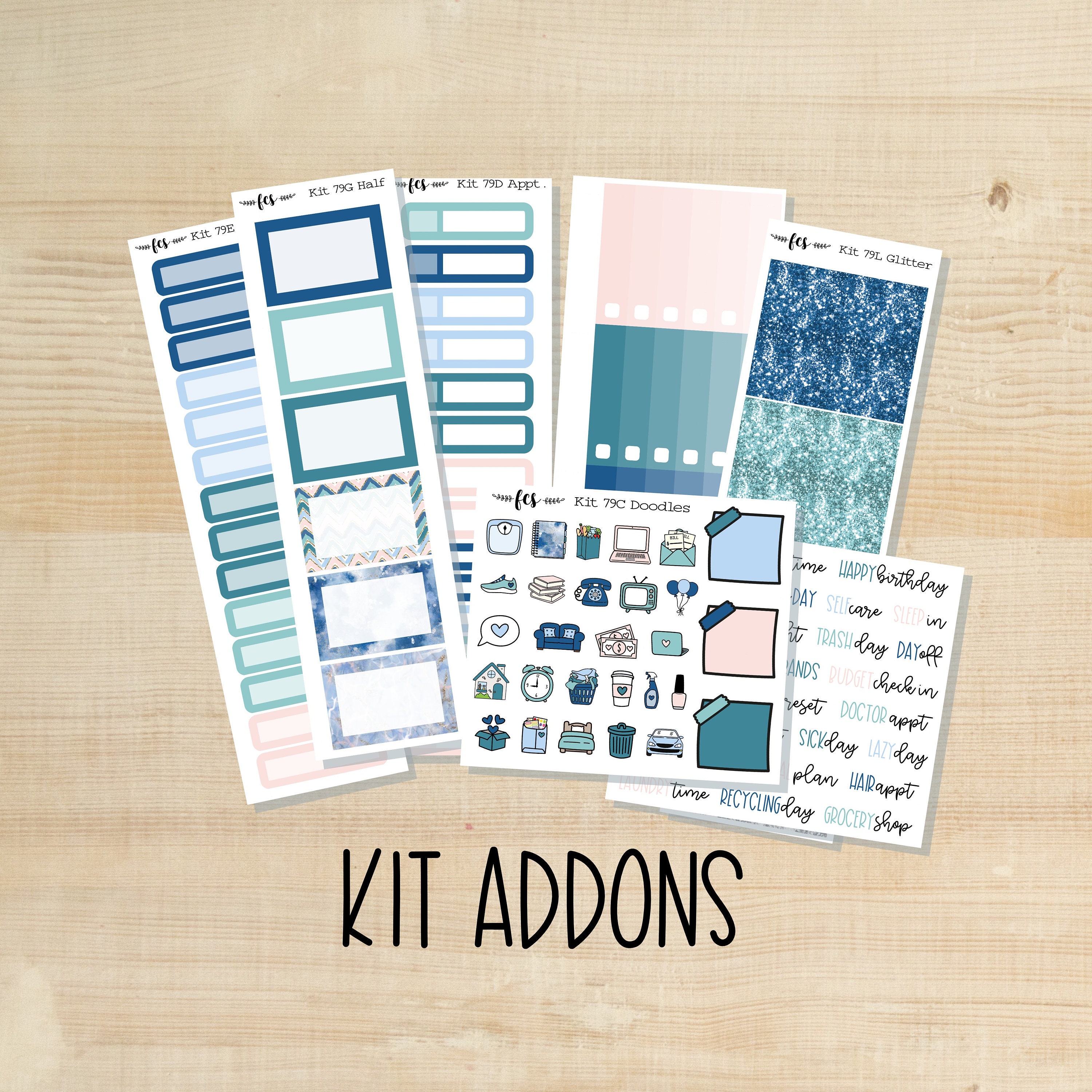 KIT-79 || TRANQUIL kit add-ons | skinny washi | bottom washi | half b…