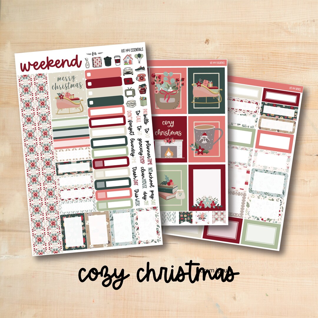 KIT-144 COZY CHRISTMAS Weekly Planner Kit for Erin Condren, Plum Paper ...