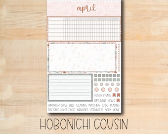 HCMO-205 || BOHO SPRING April Hobonichi Cousin monthly overview