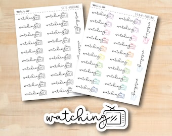 S-F-15 || WATCHING doodle script stickers