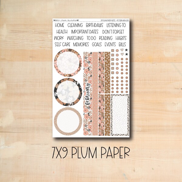 7x9 Plum NOTES-200 || HELLO BEAUTIFUL 7x9 Plum Paper February notes page