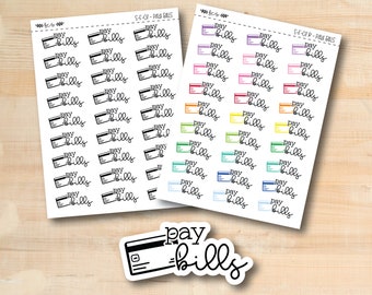 S-F-07 || PAY BILLS doodle script stickers