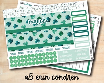 EC A5 MAR156 || LUCKY March A5 Erin Condren monthly planner kit